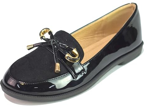 Air Foot Girls & Women’s School Shoes – Stylish Black Loafers, Ballet Flats, Mary Janes & Slip-On Shoes for Girls & Women | Comfortable Synthetic Shoes UK