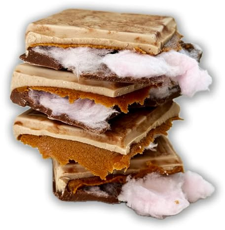 Choc on Choc - CandyFloss & Biscoff Filled Chocolate Bar - Handmade Belgian Milk & White Chocolate - Sweet Candyfloss & Biscoff Centre - Fun Novelty Gift for Chocolate Lovers - 145g