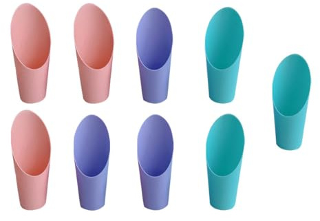 LOORGVEL Set 9 Pezzi Scoop in Plastica Colore Assortito per Bonsai e Piante Grasse, Strumenti per Giardinaggio Facili da Pulire e Adatti per Trapianto di Piantine Colore Casuale