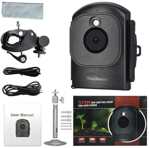 Gettimore Telecamera Time-Lapse a LED per fotografia digitale Timelapse, impermeabile IP66, struttura in ABS, 23 x 15 x 9 cm, fotocamera compatta per osservazione della fauna selvatica