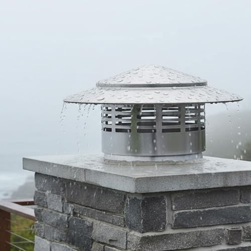 Cappellino Comignolo in Acciaio Inossidabile 75/110/160/200/220mm, Cappuccio Camino per Lo Sfiato Della Canna Fumaria, Cappucci per Camino, Copertura del Tetto(160mm(6.3inch))