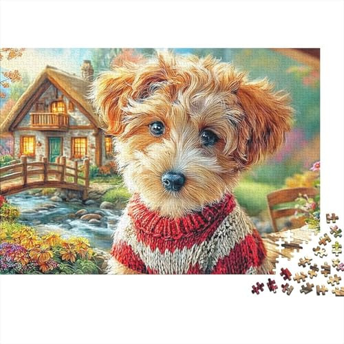 Yorkshire Terrier Jigsaw Puzzle 1000 Pieces Silky Tiny Charming Yorkshire Terriers Paper Puzzle for Focus, Calm Relaxation And Fun Home Activity 52x38cm/1000pcs