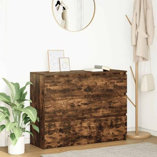 QUAHEAS Skänk rökek trämaterial 100 x 35 x 76 cm förvaringsutrymme köksbuffé vardagsrum Credenza matsal skåp buffé med förvaring för hall kontor