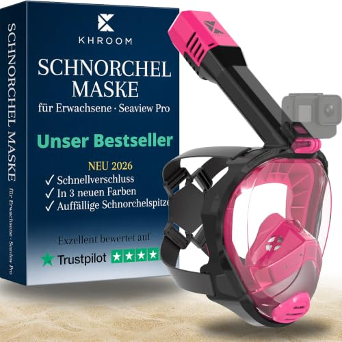 Khroom Schnorchelmaske für Erwachsene Seaview Pro, CO2 sicher