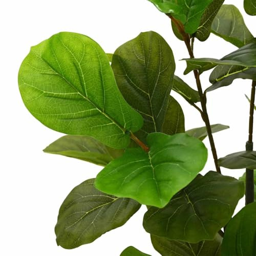 Künstlicher Ficusbaum 165 cm hoch mit 48 grünen Blättern aus PEVA, stabiler Kunststofftopf, pflegeleichte Kunstpflanze für Wohnzimmer, Büro, Balkon und Garten, wetterfest und realistisch