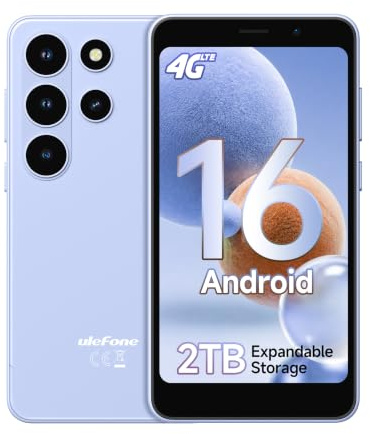 Note 22 Téléphone Portable 2026, 20Go+32Go/TF-2TB, Android 16 Go Smartphone, Mini 5.0 Octa Core, 3000mAh Batterie Amovible, 3 Emplacements Pour Cartes 4G Dual SIM/Face ID/GPS/OTG/FM Eisblau