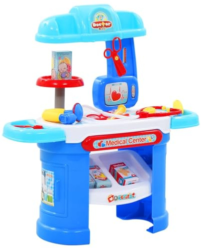 Mangloder - Juego de 15 piezas para niños con dispositivos médicos, juego de rol, juguete profesional, maletín de médico imaginativo, accesorios, kit de cuidado educativo, disfraz de pediatra para
