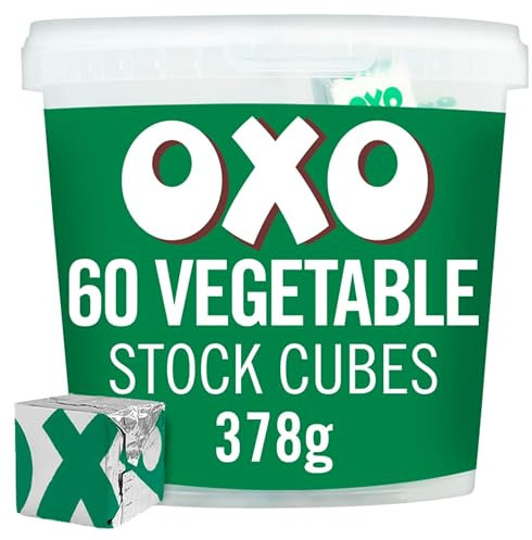 OXO Vegetable Stock Cubes, Plant-Based & Vegan, 60 Cubes, 378 g (1-Pack) | Full-Bodied Flavour, Individually Wrapped for Freshness, Ideal for Soups & Stews
