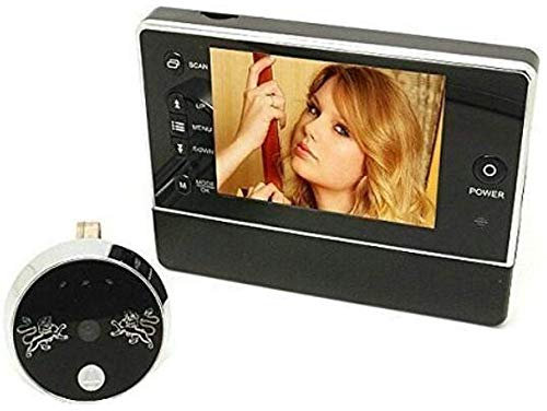 BW 3.5 inch LCD Monitor Digital Peephole Door Viewer Camera With Doorbell Function For Home Security, 120 Degree Wide Angle