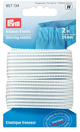 Prym Gold-Zack Shirring Elastic, 21% Ed, 33% PES, 46% PA, White, 2.8 x 6.7 x 0.4 cm