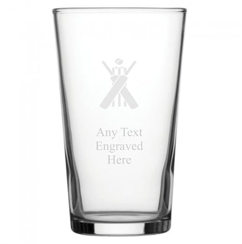 Pint Glass [Custom] Engraved Personalised Cricket PG40 in Silk Lined Gift Box
