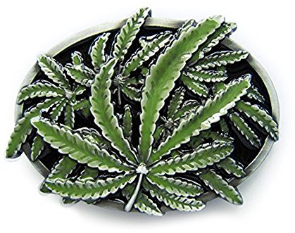 eeddoo® Gürtelschnalle - Marihuana - Hanf - Smoke Weed Buckle (Buckle für Wechselgürtel für Damen und Herren | Belt Frauen Männer Oldschool Rockabilly Metall Ganja Dope HipHop Rap Dancehall Reggae)