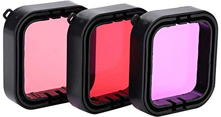 VBESTLIFE 3Pcs Filtres Colorés de Lentille, Kit de Filtres à Lentille Rouge/Rose/Violet Compatible pour Caméra d'action 5/6