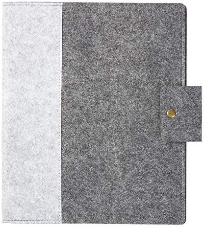 luxdag Schreibmappe aus Filz mit Druckknopf A4 (Farbe wählbar) - Mappe für Schreibblock, Dokumente, Visitenkarten, Stifthalter - Uni & Büro Organizer