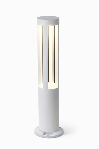 Lampioncino LED da Giardino 60 cm 12W 600LM Luce Calda 3000K IP65 Paletto Luminoso da Esterno in Alluminio per Vialetti Giardino Cortile Illuminazione Moderna Bianco