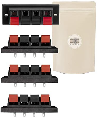 4x Morsettiera con terminale morsetto - Morsettiera 4 vie da avvitare - Adaptout marca francese