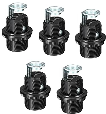 PATIKIL 5 Paquet E12 Ampoule Support Lumière Prise LED Noir | Ampoule Lampe Support pour Pendant Lumières, Vis Entièrement Filetage