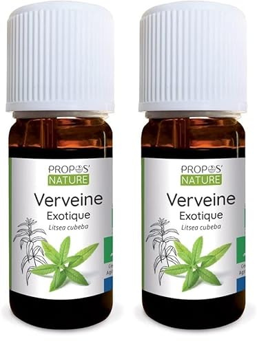 Huile essentielle de Verveine exotique Bio - Litsea cubeba seed oil - 10ml - PROPOS'NATURE (Lot de 2)