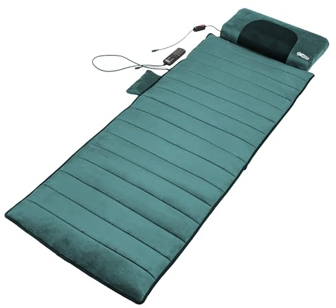 Genius eZwell Lot de 3 tapis de massage pour tout le corps, 55 x 170 cm, pour dos, jambes, cou, télécommande, 5 modes avec fonction thermique, tapis de massage vibrant pour hommes et femmes
