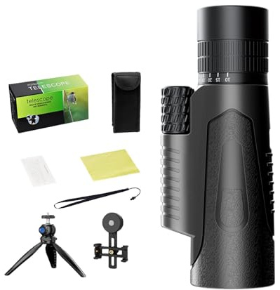 Shurzzesj Teleskop für Erwachsene, leistungsstarkes Kinderteleskop, Tragbarer astronomischer Hochleistungsrefraktor, 50 mm wasserdichtes und beschlagfreies mobiles Live-Übertragungs-Monokular-Teleskop