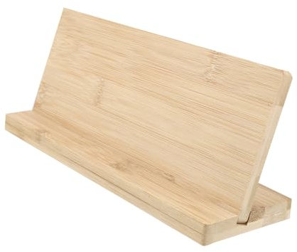 SEWACC Elegant Bamboo Display Sign Blank Sign for Kitchen Office Payment Code Board Desktop Name Plate Simple Bamboo Grain