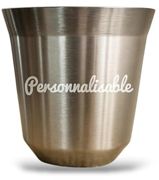 Tasse personnalisable à Café Expresso Inox - Fête des pères (Argent, 80ml)