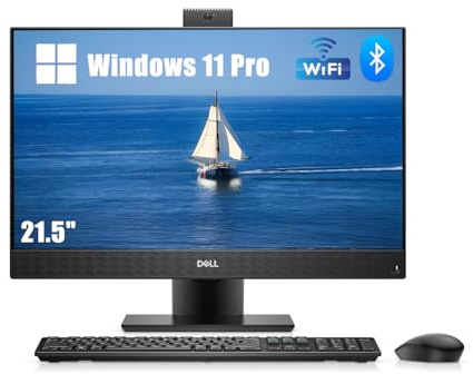 Dell Optiplex 7470 All-in-One Desktop Computer PC, con monitor da 21.5, Intel Core i5-9500, 8 GB RAM, SSD da 256 GB, WiFi, Bluetooth, tastiera QWERTY Windows 11 Pro (ricondizionato)