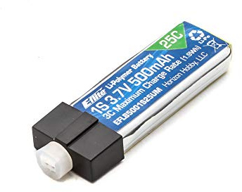 3.7V 500mAh 1S 25C LiPo Battery: PH 2.0 (High-Current Ultra Micro)