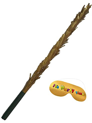 Boogie Woogie Pinatas Gold Metallic Look Stick and paper blindfold