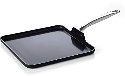 GreenPan Chatham Black Prime Midnight Hard Anodized Healthy Ceramic non-stick, 28 cm, PFAS-fri, diskmaskinssäker i ugn, svart