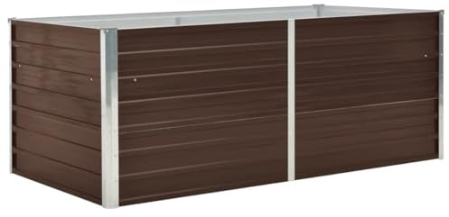 vidaXL Raised Garden Bed 160x80x45 cm Galvanised Steel Brown