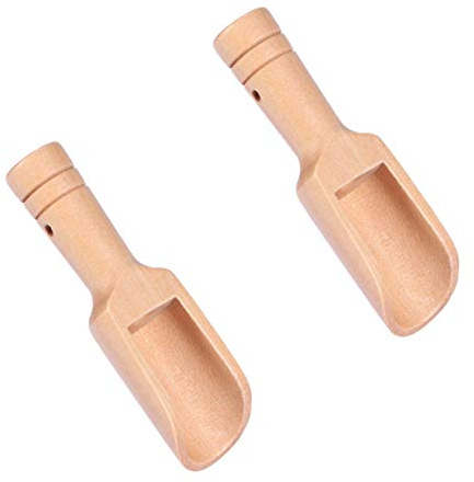 2 Stücke Schäufelchen Olivenholz Dosierlöffel Holz Gewürzschaufel Mehlschaufel Abfüllschaufel Futterschaufel Holzschaufel für Gewürze, Kaffee, Tiernahrung