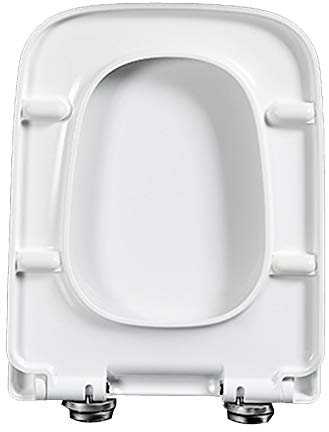 QYLJZB Abattant de WC de rechange en polypropylène à fermeture silencieuse, arrondi, rectangulaire, épais, à dégagement rapide, accessoire de salle de bain compatible avec toutes les cuvettes de WC