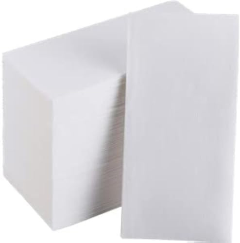 DADAWU Einweg-Servietten, Leinen-Haptik, Stoffähnliche Dekorationsservietten, umweltfreundliche Servietten für Hochzeit, Party, Geburtstag, Abendessen, Weihnachten, 30,5 x 43,2 cm, Weiß, 50 Stück