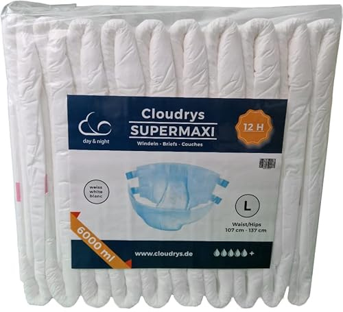 Cloudrys Supermaxi Windeln mit Folie für Erwachsene Gr. L