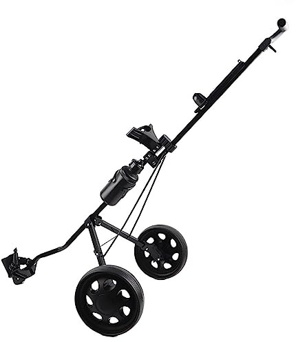 Leapiture Golf-Push-Trolley, 2-Rad-Push-Pull-Golf, Zusammenklappbar, Leichter Golfwagen Für Platzersparnis, Golf-Trolley-Taschenbefestigung Für Den Golfplatz