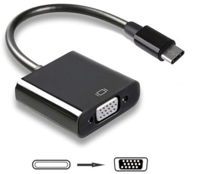 USB C to VGA Adapter, Thunderbolt 3/4 to VGA Adapter Compatible with iOS phone series, XPS 17, Surface Book 3, and More (Black)
