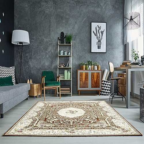 CUIMEI Küchenteppich 70 x 250 cm rutschfest Waschbar Wohnteppich oder Läufer Mit Ölfest Und Wasserdicht für Küche Flur Wohnraum, Braun A