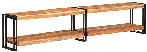 vidaXL TV Schrank, Fernsehschrank mit viel Stauraum, Lowboard für Fernseher Wohnzimmer, Fernsehtisch TV Möbel HiFi Schrank, Massivholz Akazie
