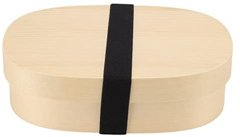 Niiyen Bento Box Fiambrera De Madera Contenedor De Comida Portátil Caja Bento De Madera De Estilo Japonés Caja De Almacenamiento Desmontable para Picnic Senderismo Trabajo Familia