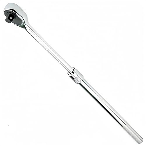 TONYNOL 1 Drive Extendable Ratchet,24-Tooth Gear with 15° Sweep, Extends 19.5 to 30 Inches,Telescoping Locking Shaft, Made with Alloy Steel.