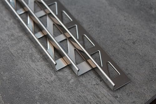 L-Profil 10 x Fliesenschiene glänzend Fliesenprofil Edelstahlschiene V2A L250cm Vorteilspack (Höhe 8mm)