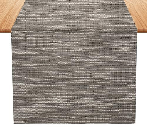 KELIODY Tischläufer, wasserdichte und ölfeste Tischläufer, Dekoration für Outdoor, Restaurants, Hochzeit, Party 30*180cm, Dunkelgrau