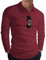HMIYA Poloshirt Herren Langarm Baumwolle Langarmshirt Sweatshirt V-Ausschnitt Casual T-Shirts (Rot,L)
