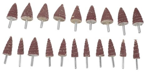 UKCOCO 20pcs Cone Flap Wheels Abrasive Heads Cone Shape Grinding Heads for Electric Sander