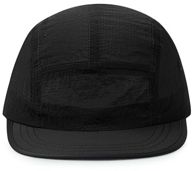 CLAPE 5 panelkeps kort brätte baseballkeps män kvinnor sommarhatt med kort skärm andas snabbtorkande baskeps platt brätte mesh löpning keps justerbar, BSSD2511-svart, one size