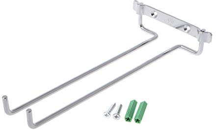 CVZJ Soporte lateral unilateral para copas de vino, estante invertido, montado debajo del armario, almacenamiento de vidrio, colgador de metal de acero inoxidable