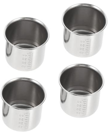 MAGICLULU 4piezas Tazas Medidoras Inoxidable Vaso Medidor Báscula Metálica Precisión Mediciones