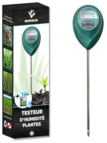 NOPALIA® Testeur Humidité Sol Nopalia Sans Pile - Hygromètre Plante Analogique Précis, Écologique & Facile - Outil Jardin Intérieur Extérieur Potager DIY Cadeau Jardinage Noël - Made in France