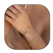 Tressora Pulsera de oro con cadena de mano para mujer, pulsera de anillo de moda, cadena de mano, pulsera de cadena delicada, joyería de mano, regalos, Large, Oro